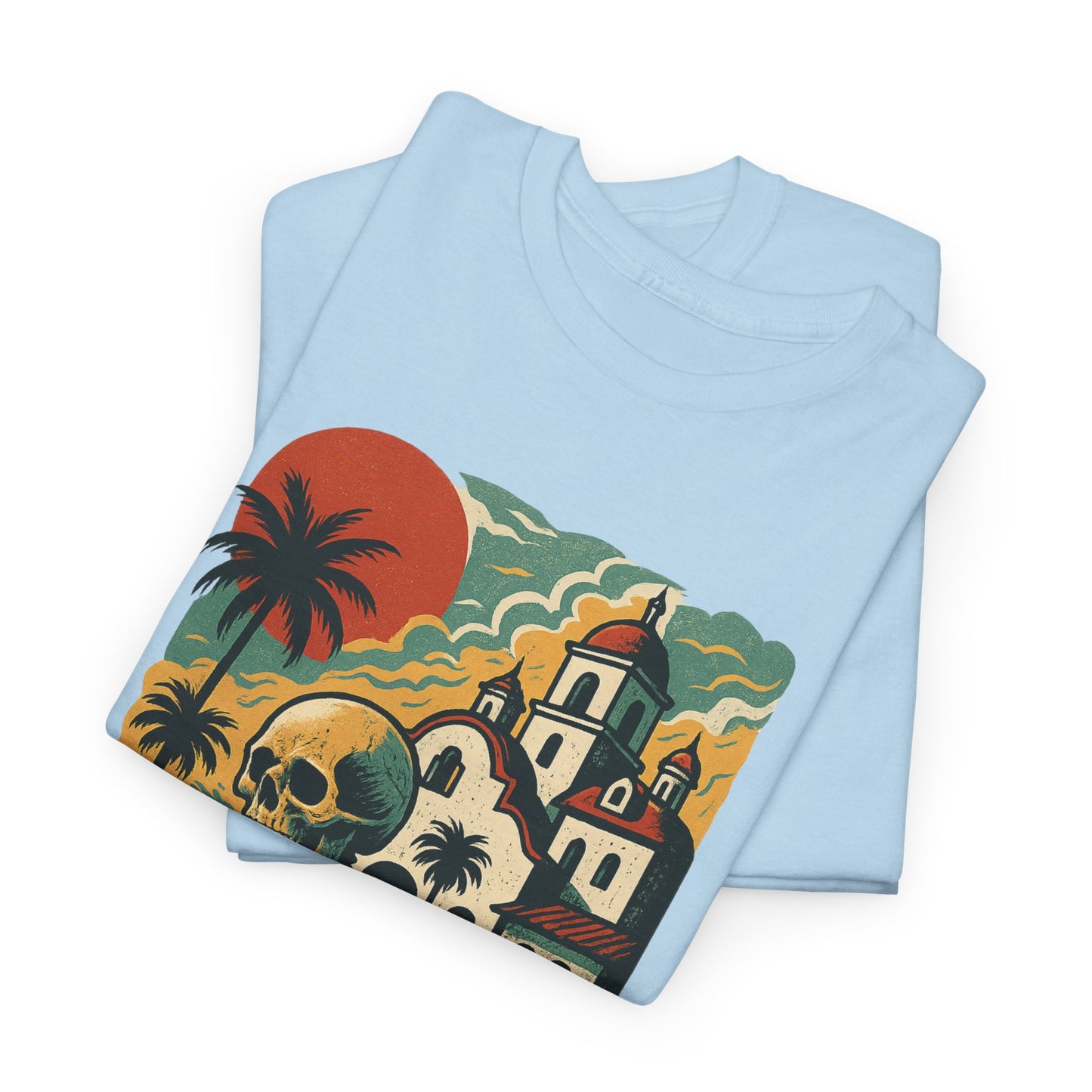 Retro Skeleton Palm Tree Tee, California Hotel, Vintage Beach T-Shirt, Unisex Graphic Top, Summer Vibes Shirt, Ideal for Halloween, Day of the Dead
