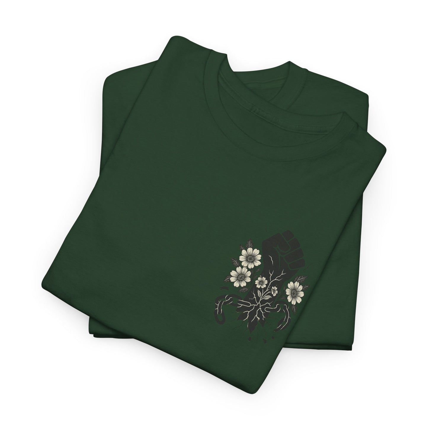 Empowering Statement Tee: Unisex Heavy Cotton Shirt, Protest Wear, Floral Design, Comfortable Casual Top, Activism Apparel
