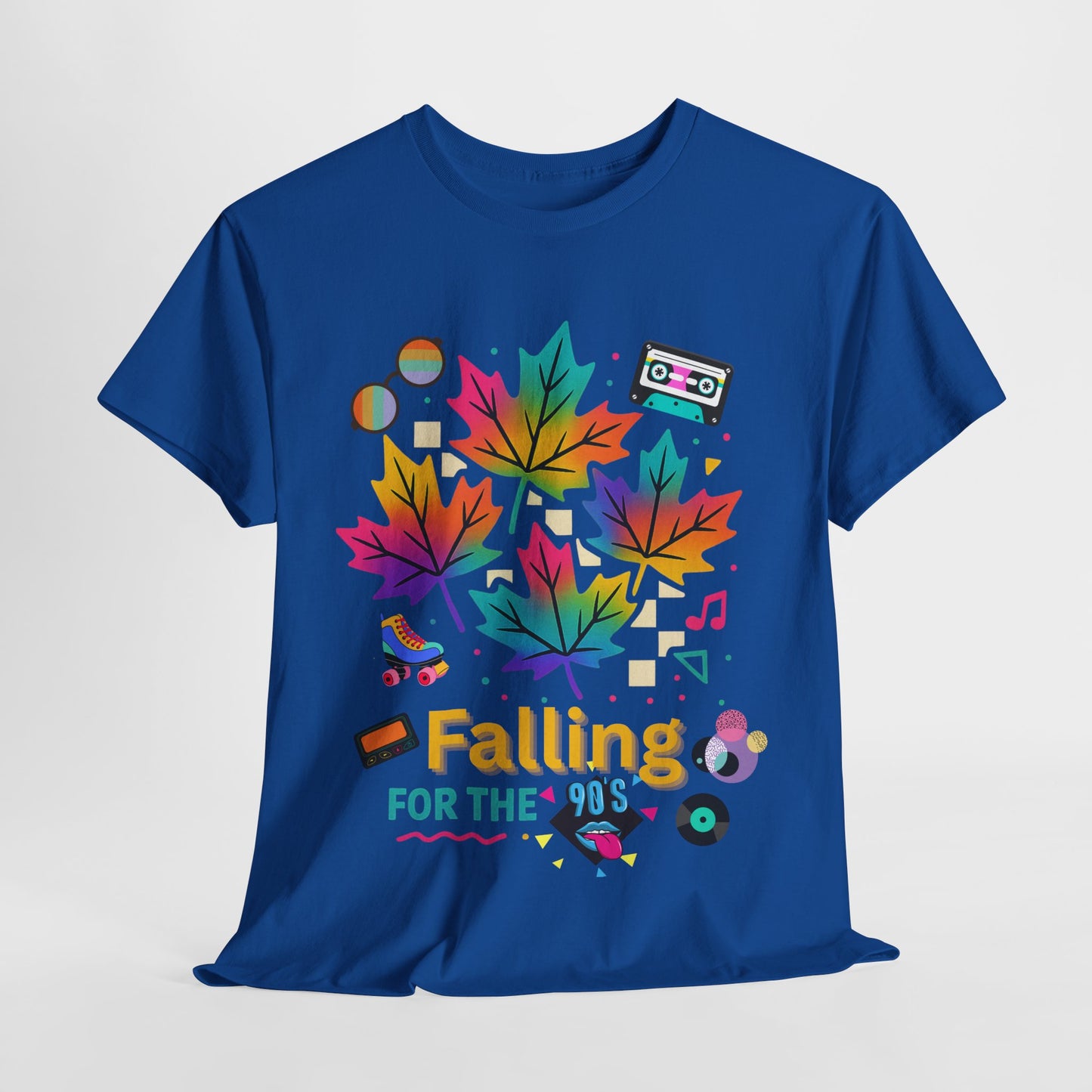 Fall 90s Vibes Tee, 90s Nostalgia T-shirt, Neon Fall Leaves