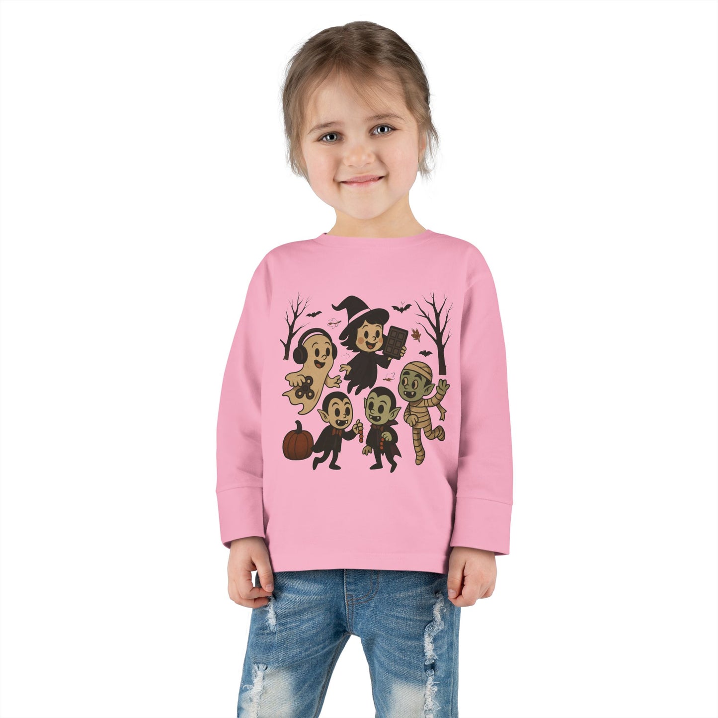 Halloween Toddler Long Sleeve Tee, Cute Ghosts and Monsters Kids Shirt, Toddler Halloween Costume, Trick or Treat Top, Spooky Gift for [...]