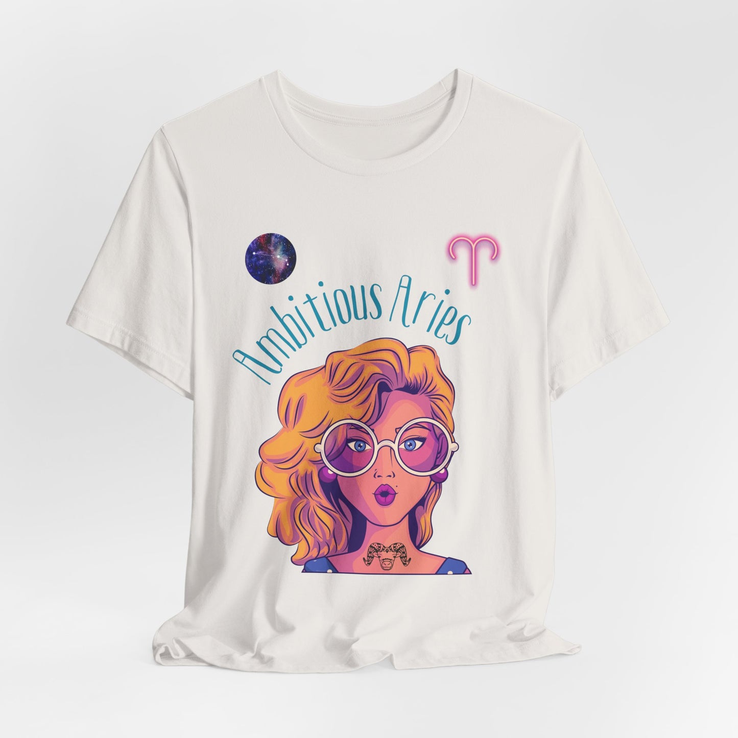 Ambitious Aries Zodiac Short Sleeve T-Shirt: Astrology Gift for Women