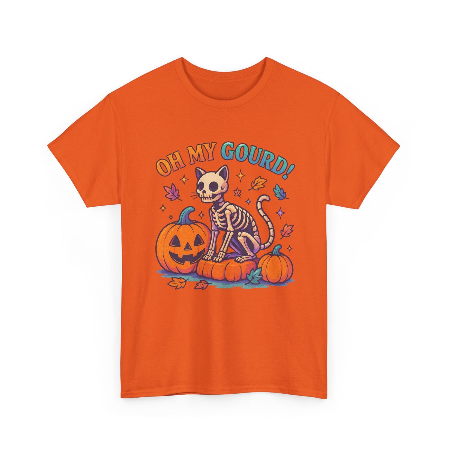 Halloween Cat Tee, Heavy Cotton T-Shirt, Fall Fashion, Cute Halloween Shirt, Pumpkin Lover Gift, Spooky Season Apparel