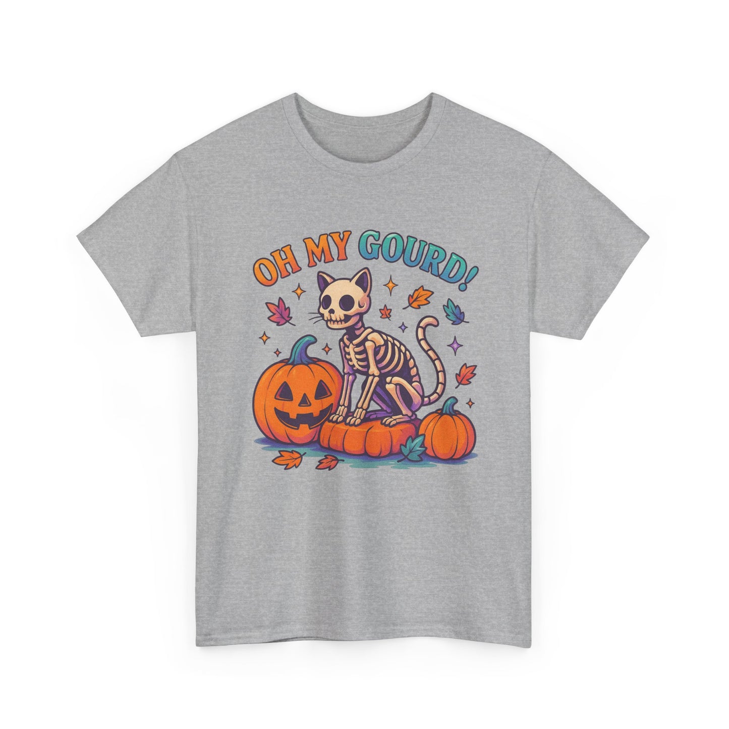 Halloween Cat Tee, Heavy Cotton T-Shirt, Fall Fashion, Cute Halloween Shirt, Pumpkin Lover Gift, Spooky Season Apparel