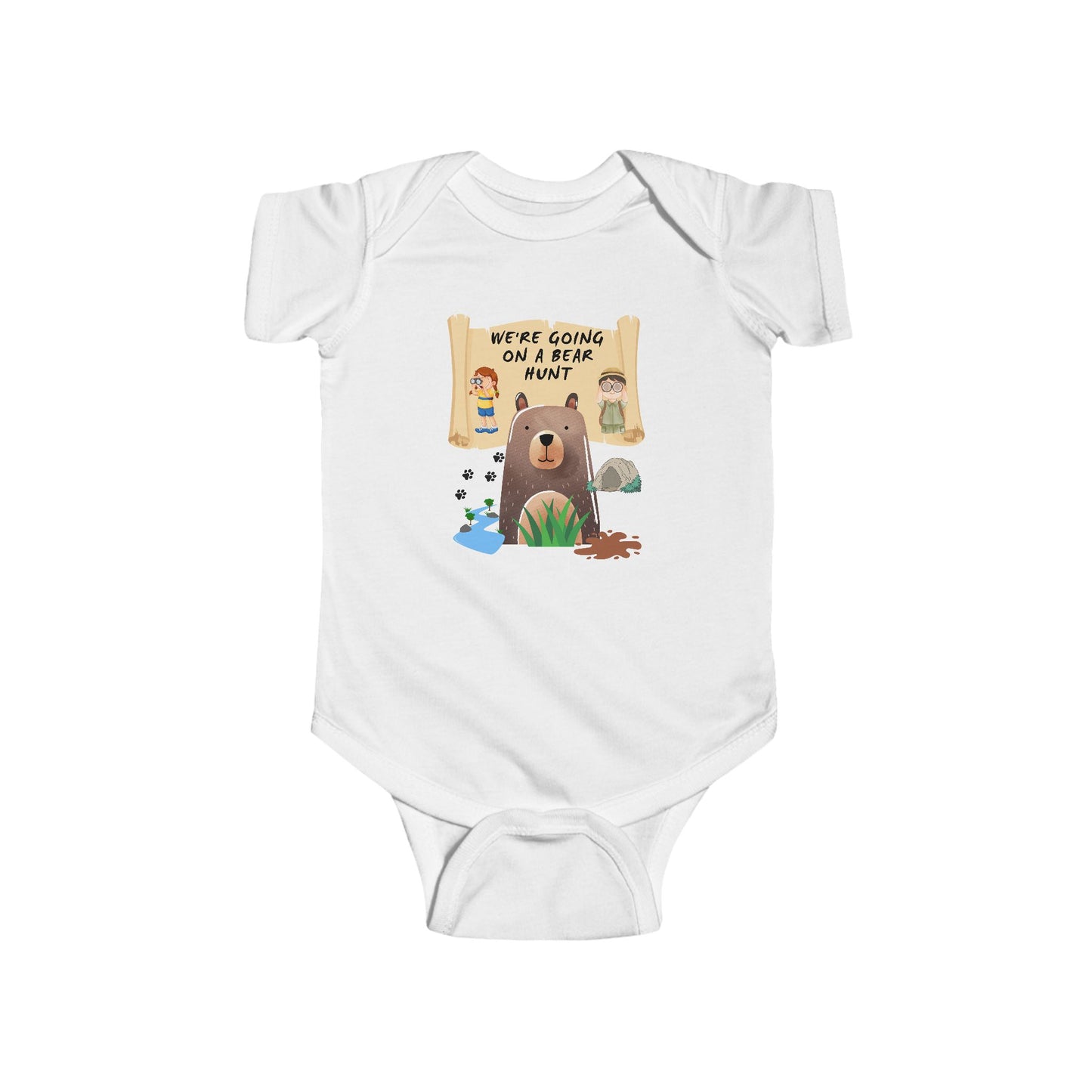 Baby Bodysuit - We're going on a Bear Hunt Story/Song Design, Infant Outfit, Animal Lover Gift, Toddler Clothing