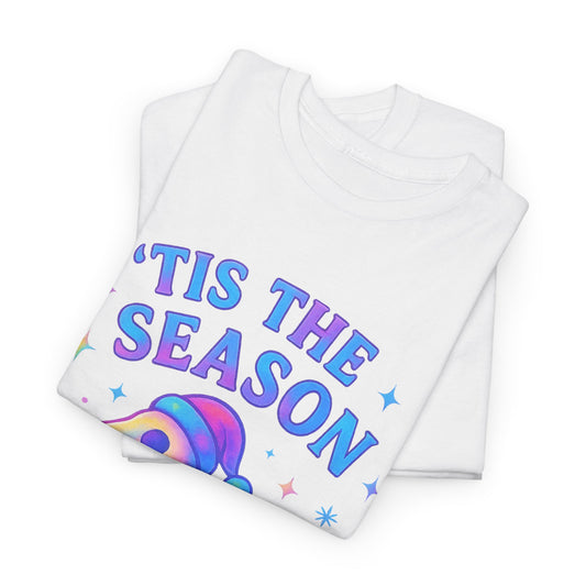 Skeleton Holiday Vibes Tee, Fun Unisex T-Shirt, Halloween, Christmas, Dog Lover Shirt, Unique Graphic Tee, Casual Wear