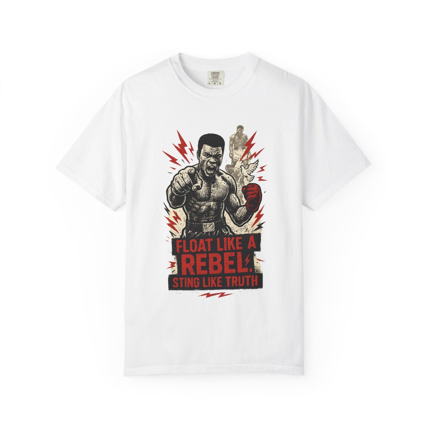 Rebel Spirit T-Shirt, Muhammad Ali Shirt, Gift for Fighters, Motivational Tee for Boxing Fans, Unisex Casual Wear, Sports Enthusiast Shirt
