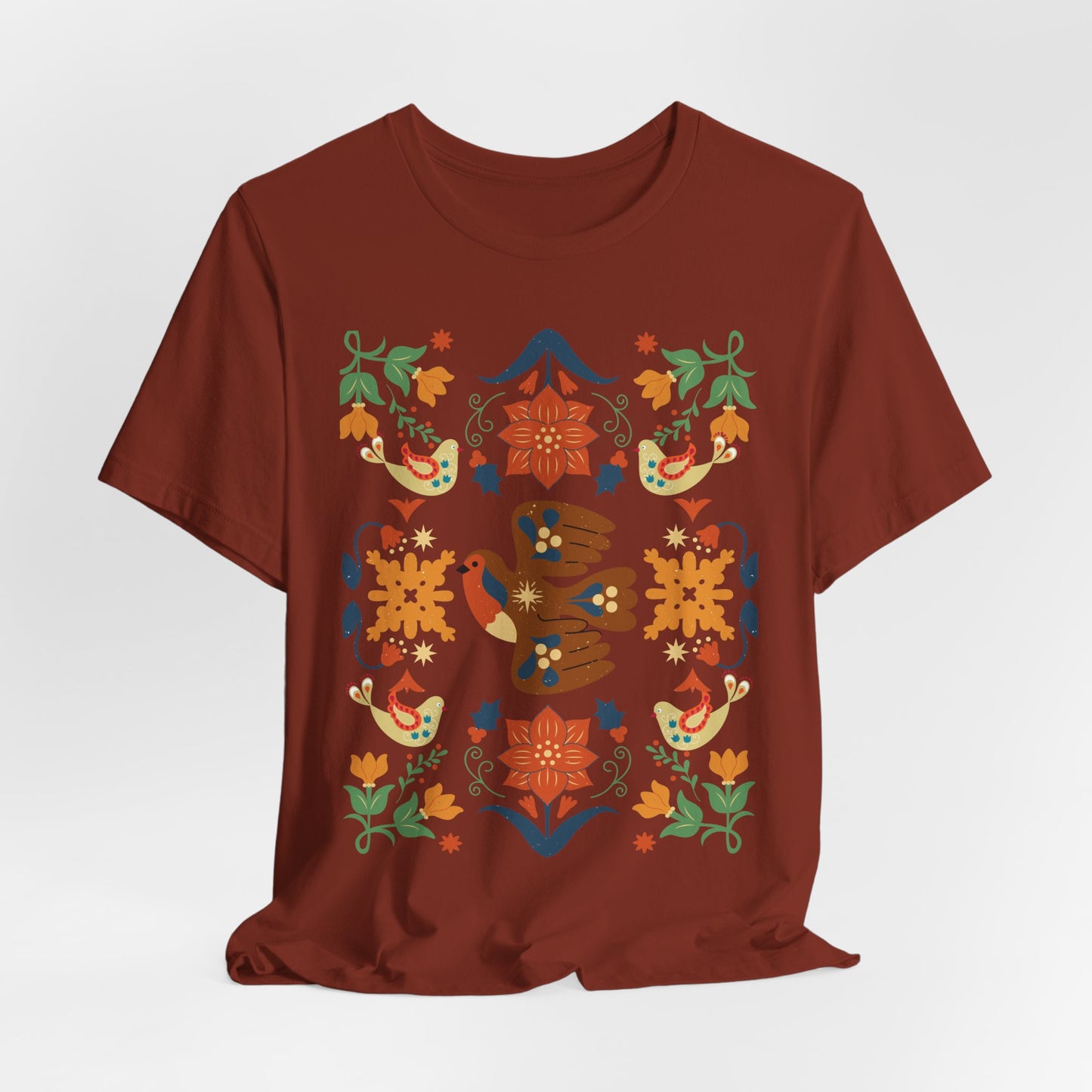 Bohemian Nature Tee: Botanical Bird Print | Vintage Earthy Aesthetic, Bohemian Style T-Shirt, Unique Gift for Any Occasion