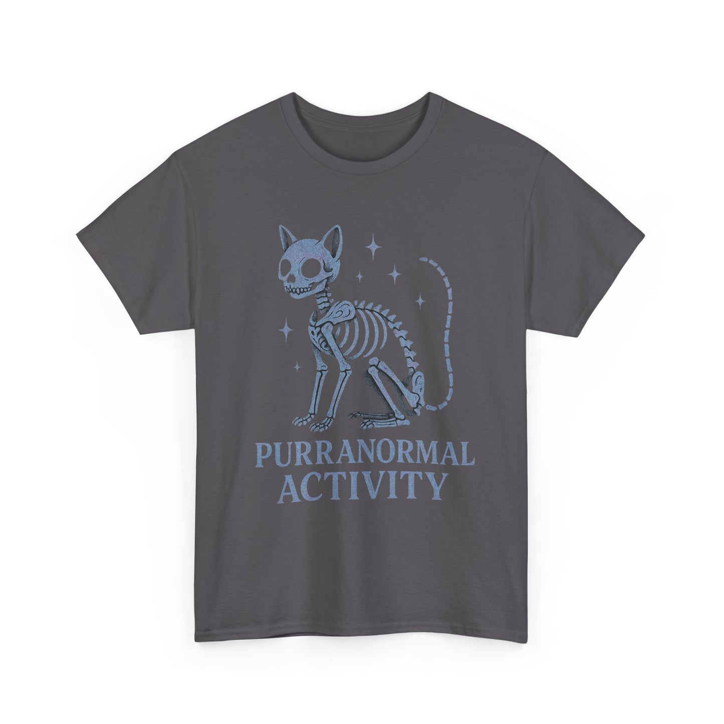 Purranormal Activity Cat Skeleton Tee, Unisex Halloween Shirt, Cute Cat Lover Gift, Spooky Graphic Tee, Casual Festive Wear