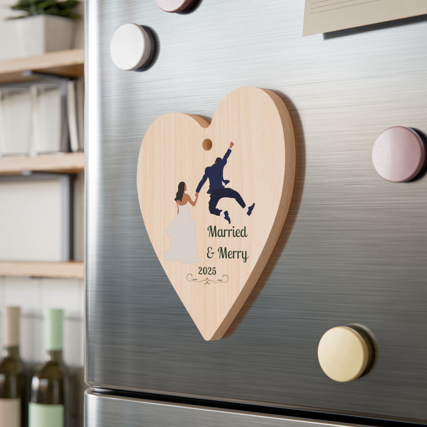 Wedding Wooden Ornaments 2025, Heart Decoration, Unique Gift for Newlyweds, Home Decor, Engagement Keepsake