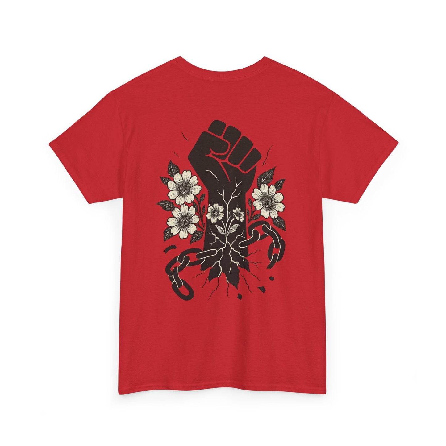 Empowering Statement Tee: Unisex Heavy Cotton Shirt, Protest Wear, Floral Design, Comfortable Casual Top, Activism Apparel