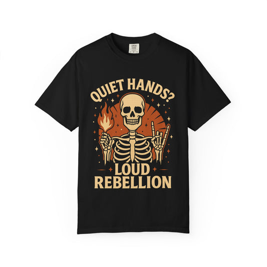 Rebellious Skeleton Graphic Tee, Unisex Casual T-shirt, Perfect for Halloween, Music Festivals, and Everyday Style, Unique Gift for [...]