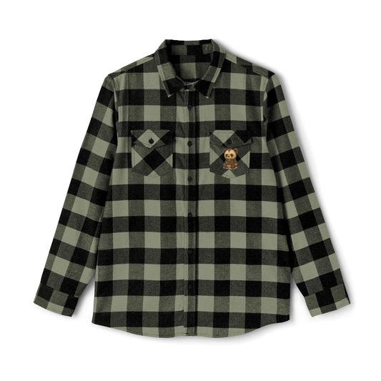 Flannel Shirt with Punk Plush Panda Design | Campfire Nights, Fall Fashion, Gift for Him/Her