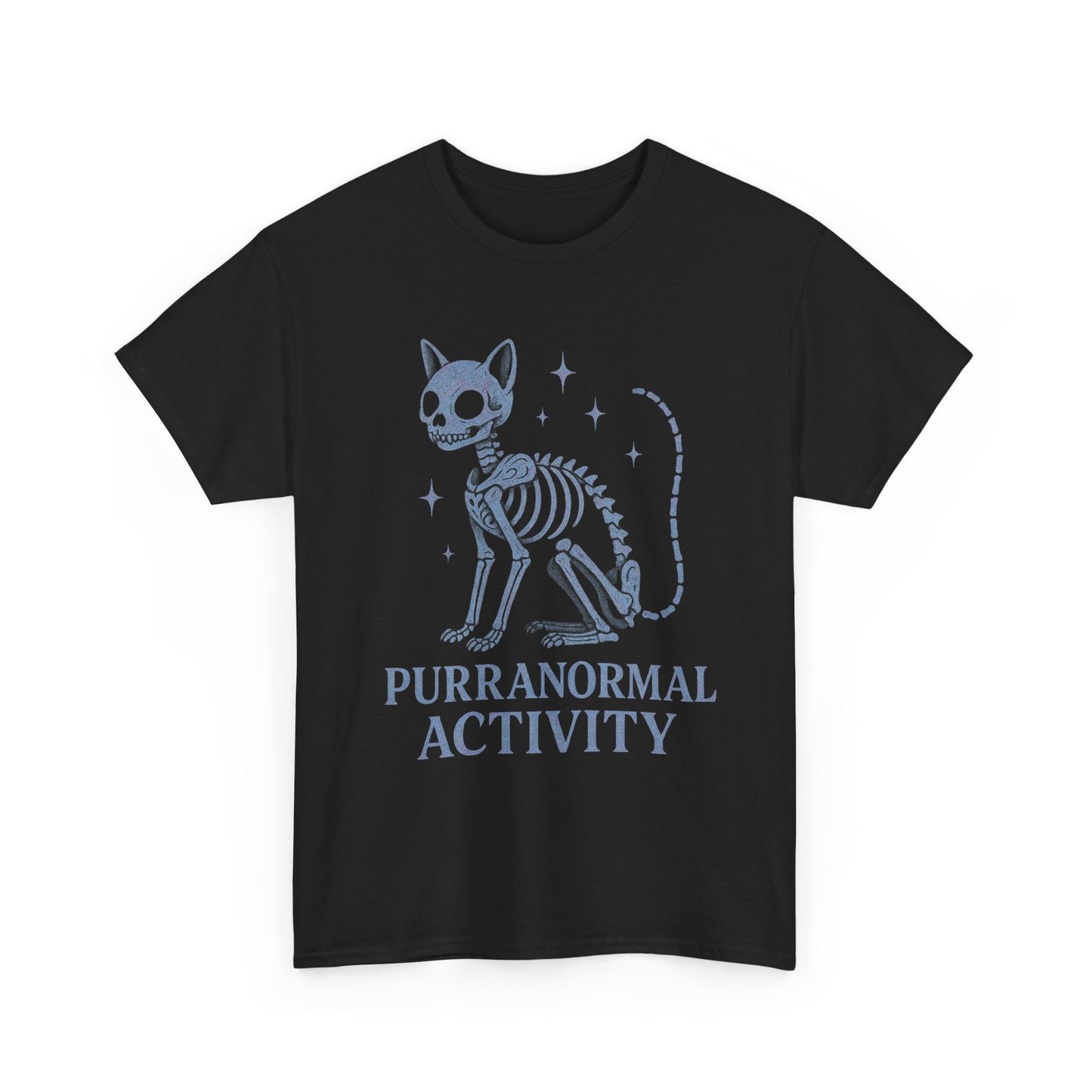 Purranormal Activity Cat Skeleton Tee, Unisex Halloween Shirt, Cute Cat Lover Gift, Spooky Graphic Tee, Casual Festive Wear