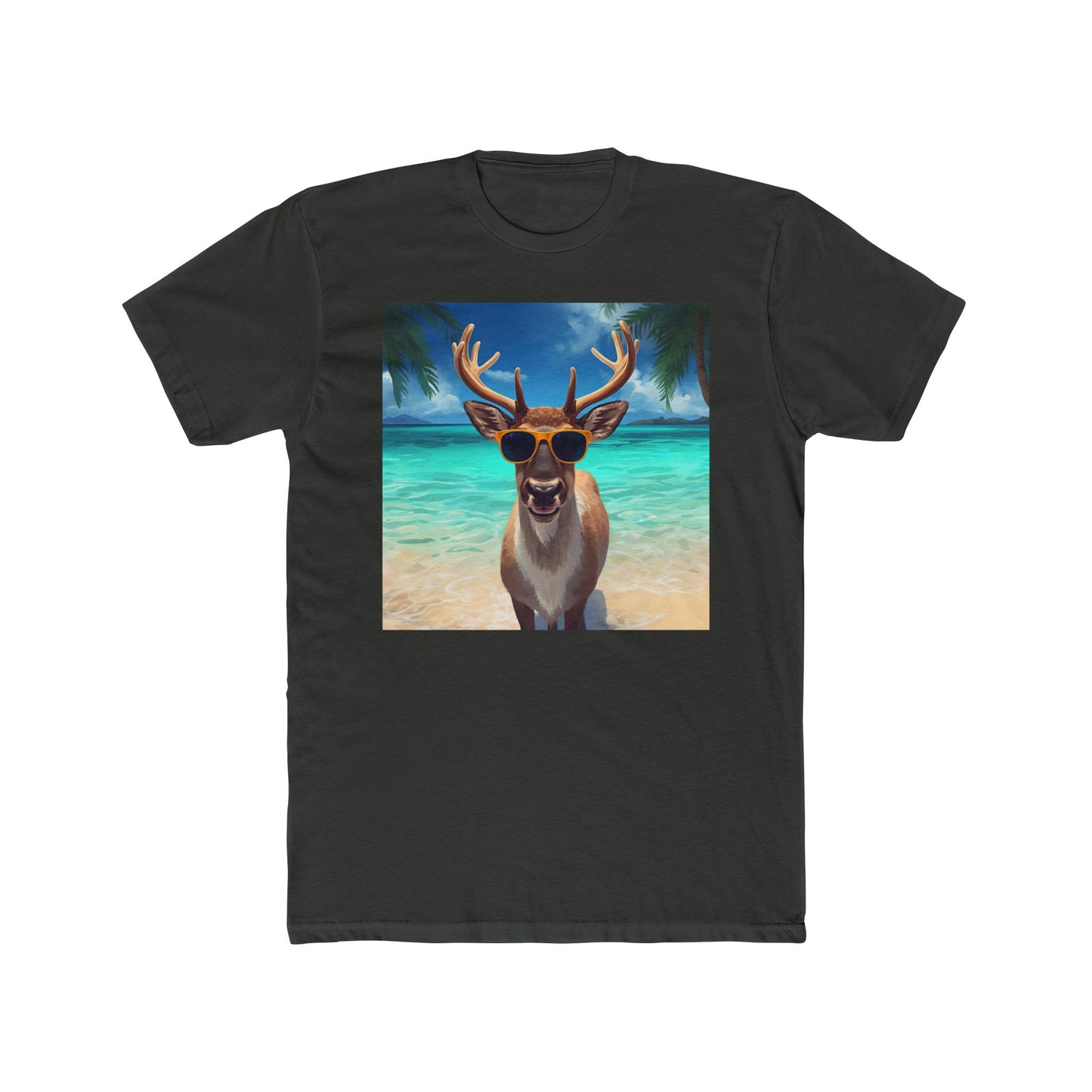 Funny Reindeer Tee, Summer Vibes in Christmas T-Shirt, Casual Outfit, Gift for Animal Lovers, Unique Graphic Tee, Vacation Beachwear