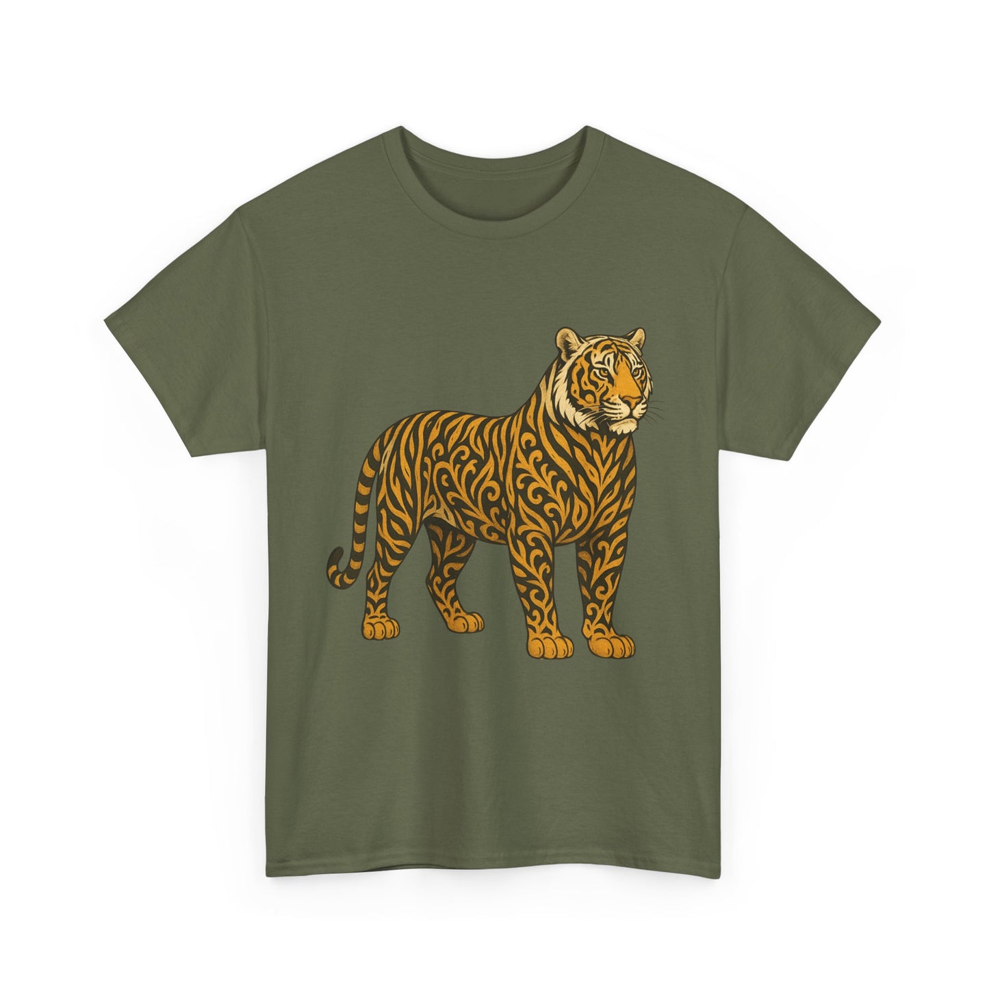 Tiger Graphic Unisex Heavy Cotton Tee | Animal Lover's Gift | Nature Enthusiast Shirt