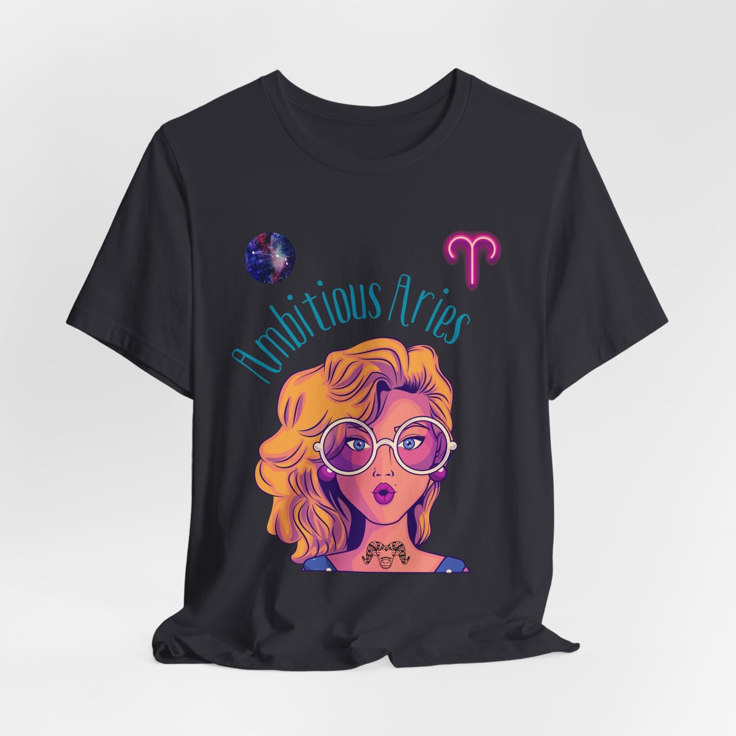 Ambitious Aries Zodiac Short Sleeve T-Shirt: Astrology Gift for Women
