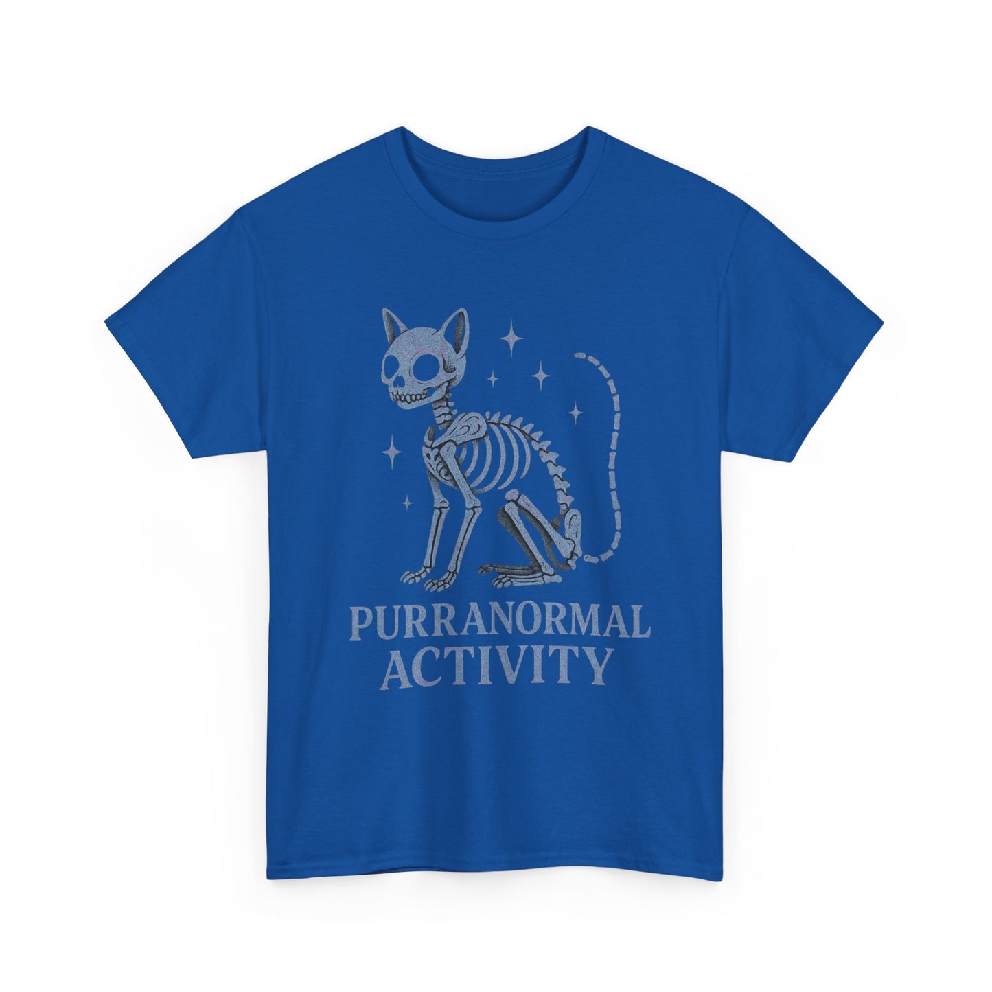 Purranormal Activity Cat Skeleton Tee, Unisex Halloween Shirt, Cute Cat Lover Gift, Spooky Graphic Tee, Casual Festive Wear