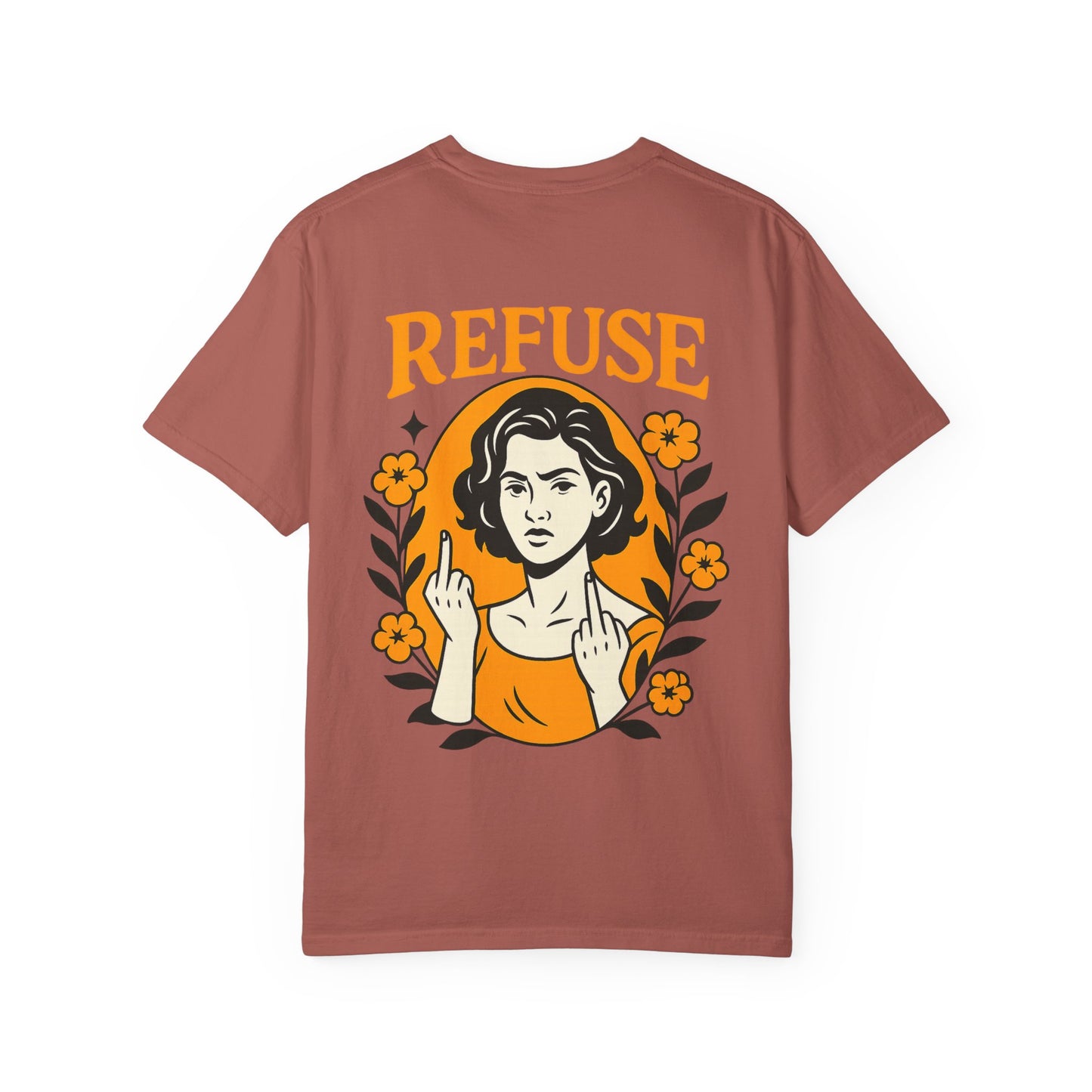 Trendy Graphic Tee for Bold Statement, Lemon & Refusal Design, Unisex Casual Wear, Gift for Friends, Streetwear Style