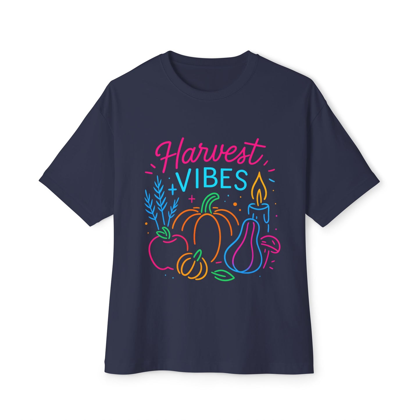 Harvest Vibes Oversized Tee, Fall Fashion, Relaxed Sweatshirt, Autumn Gift, Cozy Casual Top, Seasonal Style