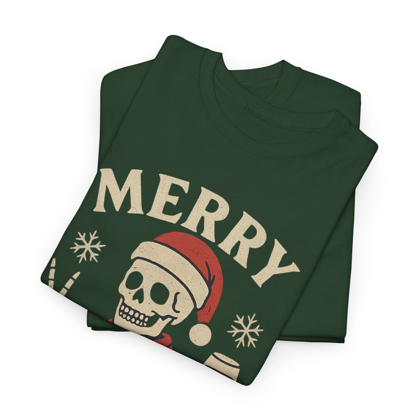 Merry Decay Skeleton Tee, Halloween Shirt, Holiday Graphic Tee, Unisex Casual Wear, Vintage Christmas Apparel