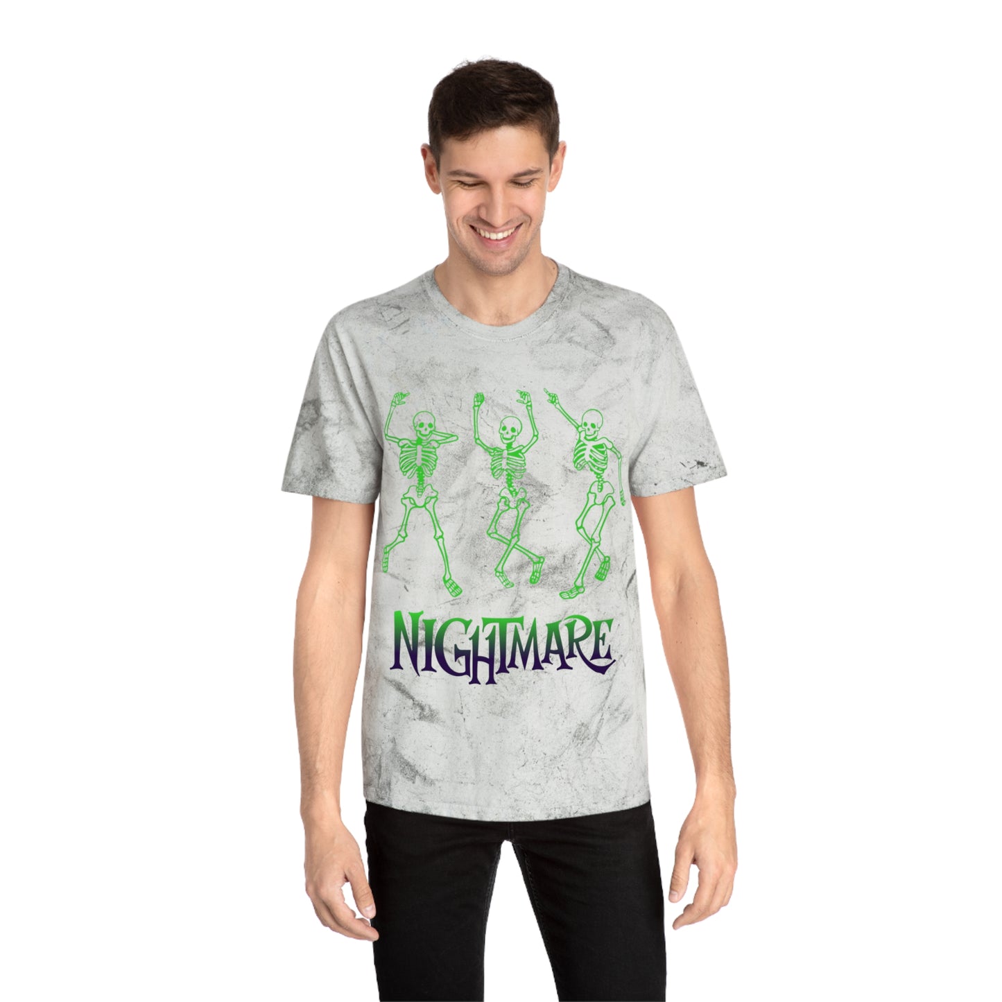 Unisex Skeleton Dance T-Shirt, Tie-Dye Tee, Halloween Apparel, Spooky Fashion, Casual Wear, Unique Gift