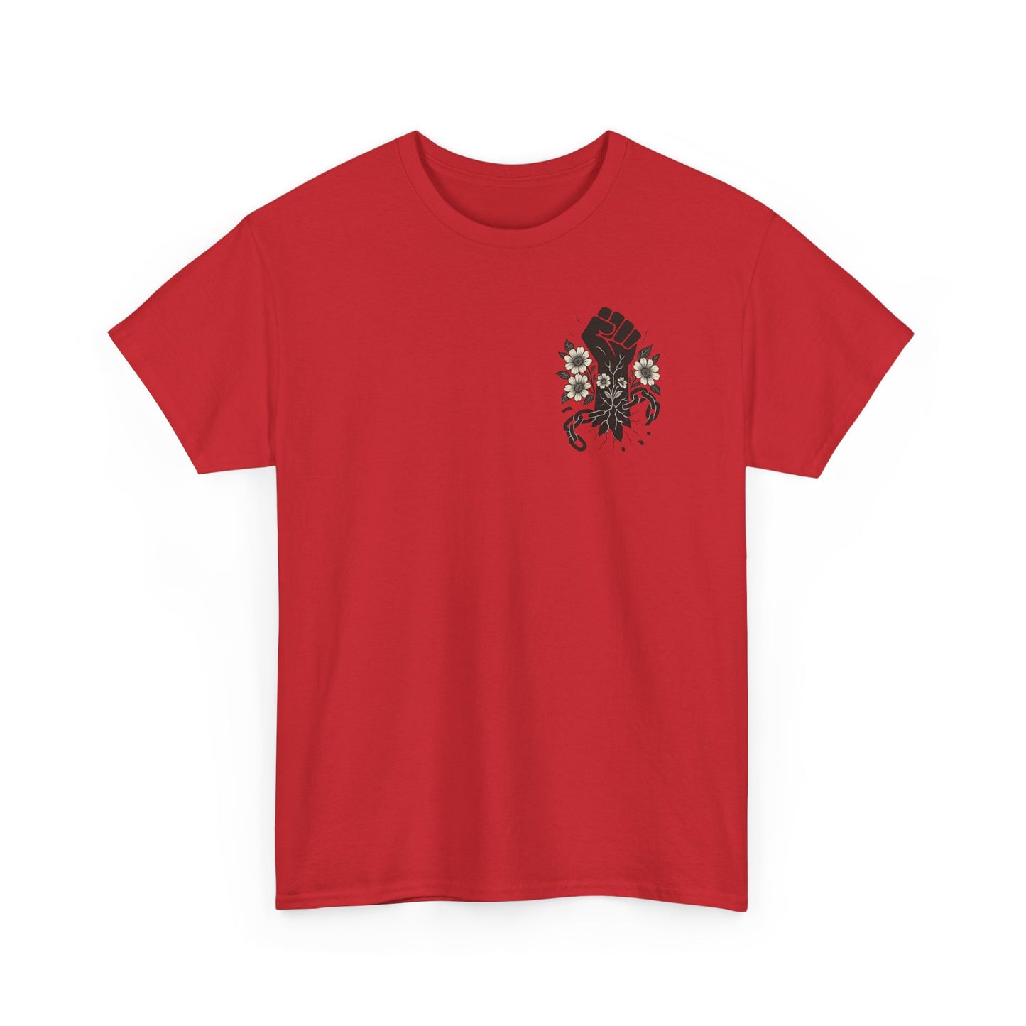 Empowering Statement Tee: Unisex Heavy Cotton Shirt, Protest Wear, Floral Design, Comfortable Casual Top, Activism Apparel