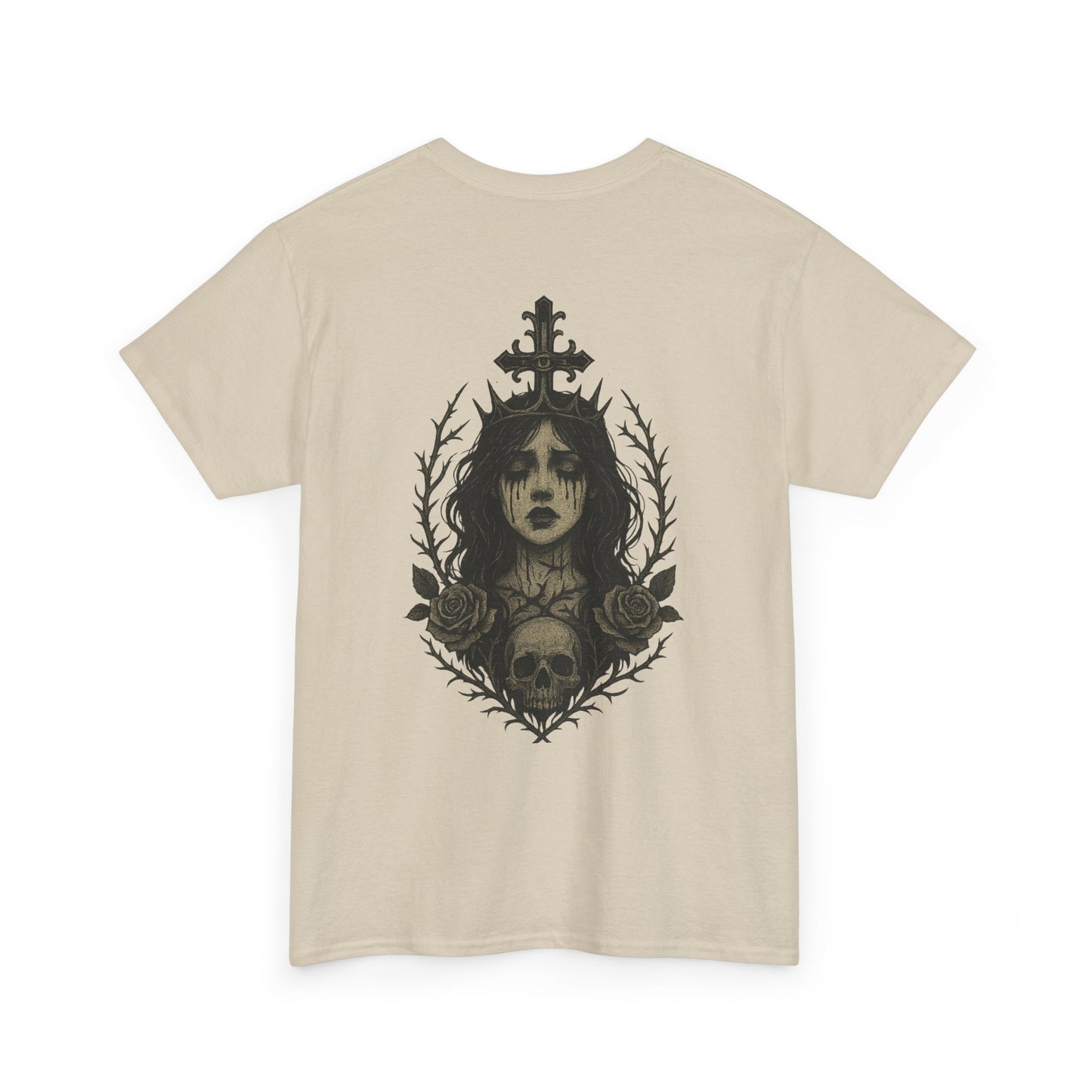 Gothic Lady Graphic Tee - Unisex Heavy Cotton Shirt, Bad Omen Alternative Fashion, Gift for Halloween, Outfit for Edgy Style, Unique Statement Top
