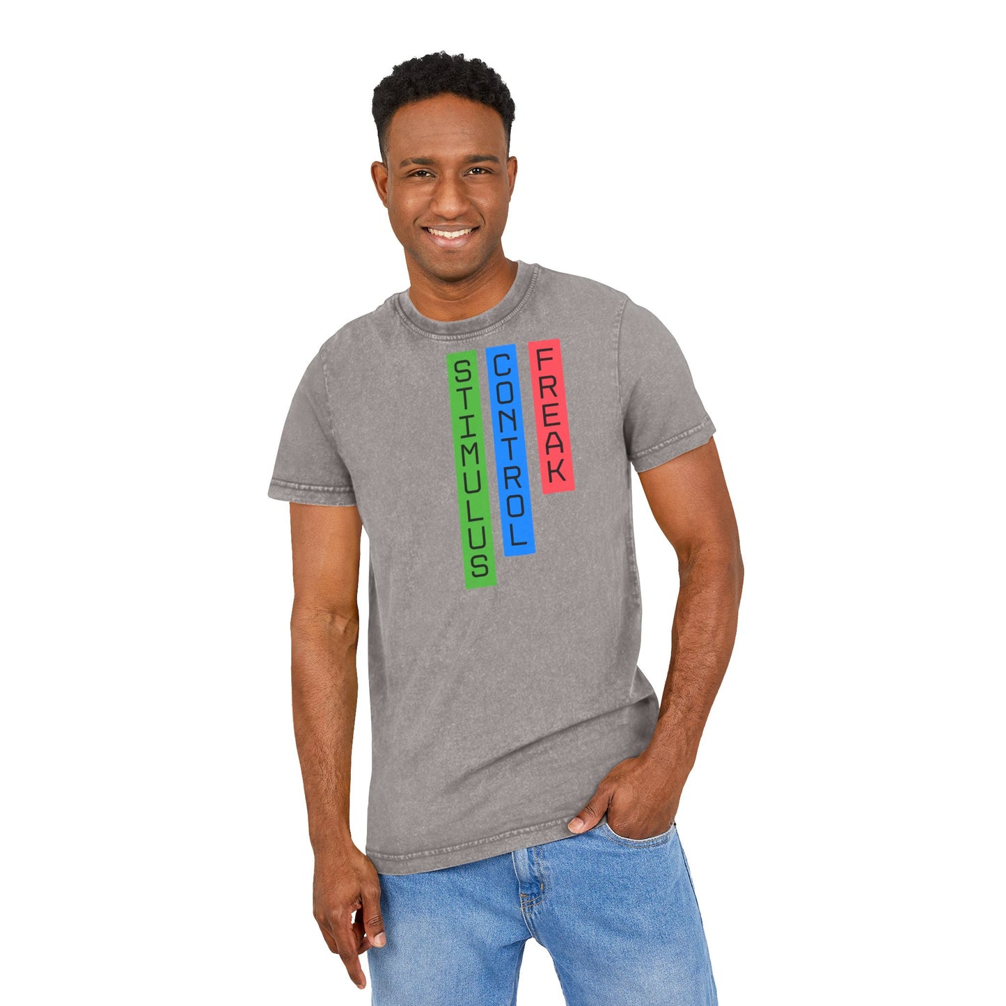 Acid Washed RBT BCBA Graphic Tee - Stimulus Control Freak, ABA Style Shirt, Cool Casual Wear, Gift for Friends, Everyday Comfort