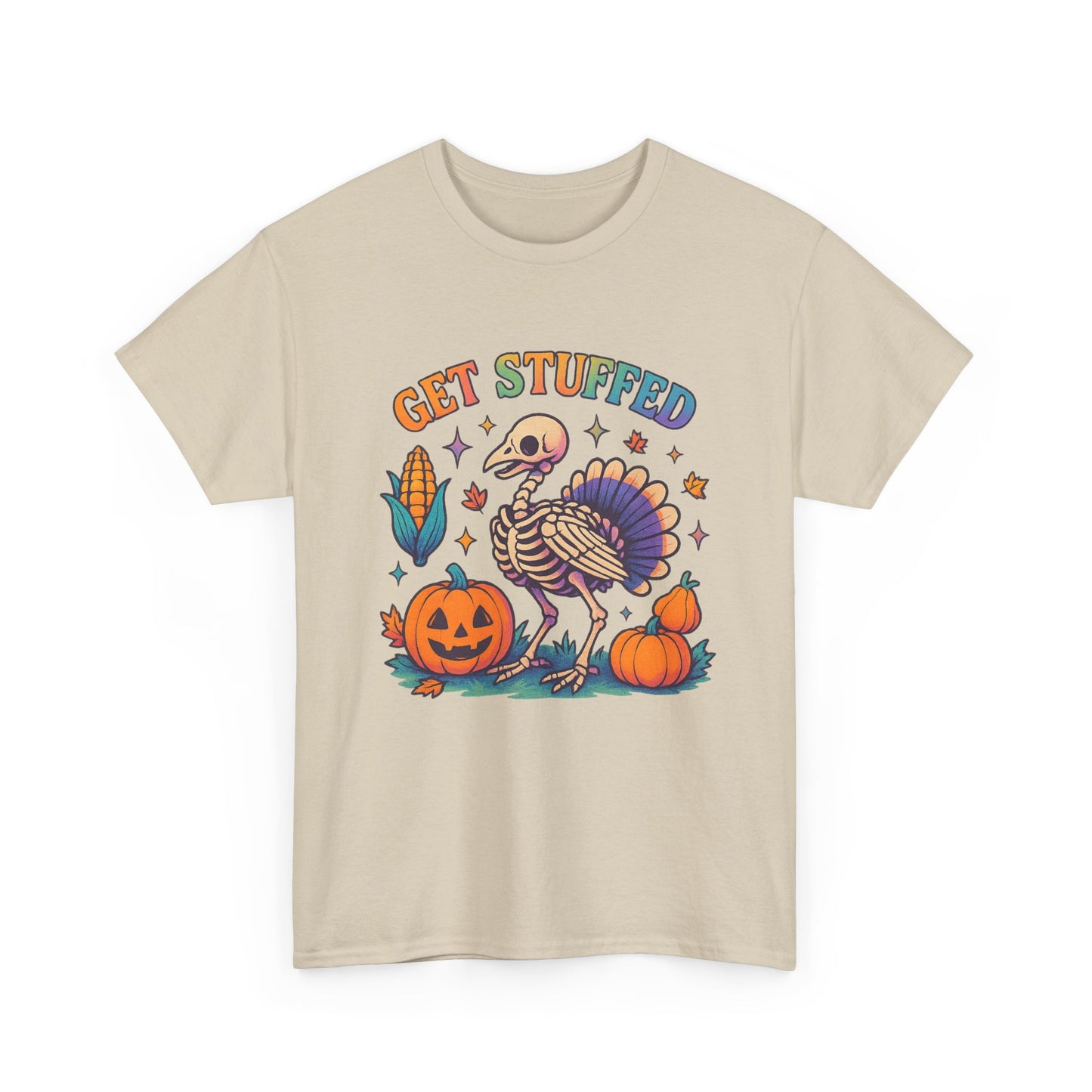 Funny Thanksgiving Unisex Tee - 'Get Stuffed' Graphic for Fall Celebrations, Casual Wear, Family Gatherings, Halloween Parties