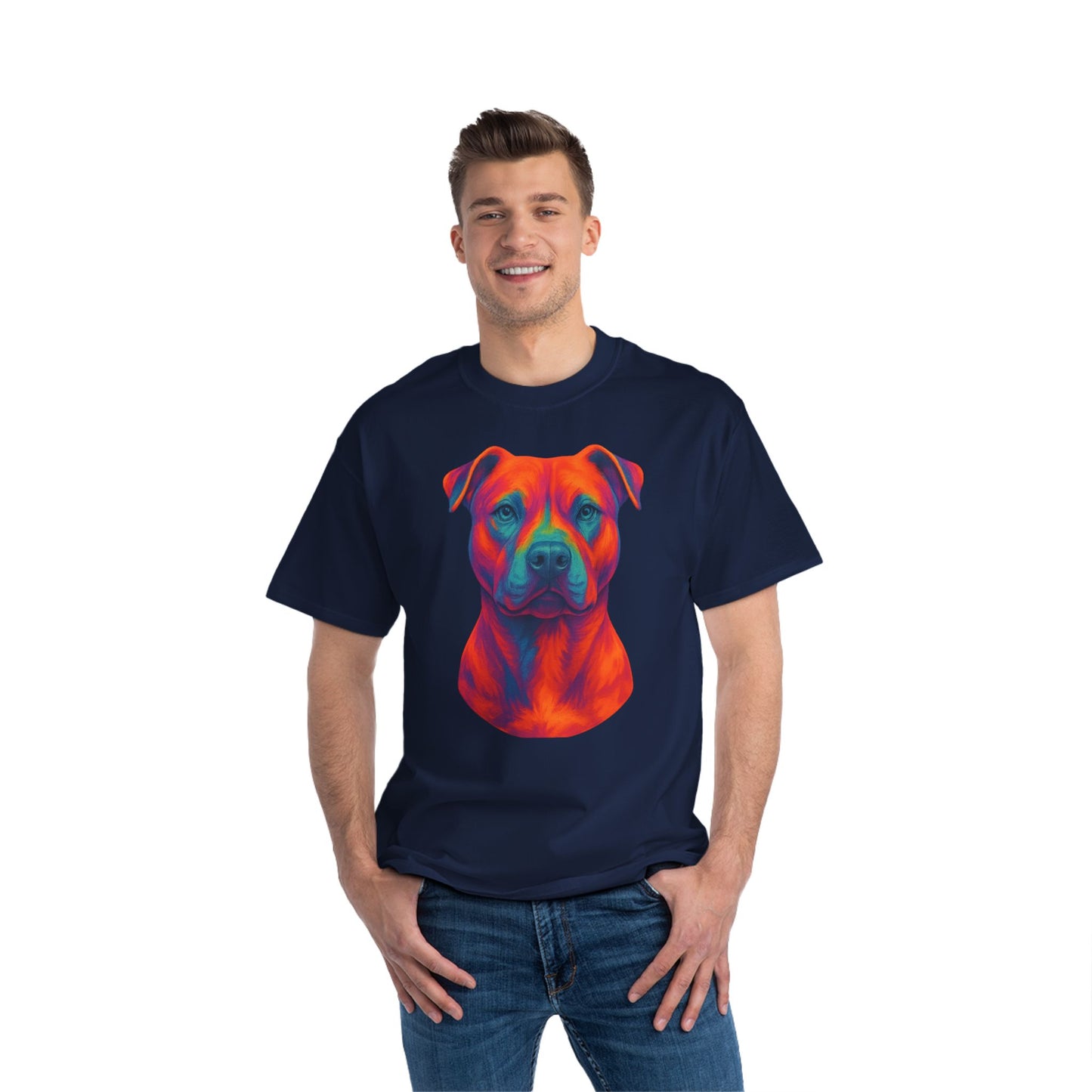 Vibrant Dog Lover's T-Shirt, Pet Apparel, Short-Sleeve Tee, Colorful Canine Art, Gift for Dog Owners, Animal Lover Fashion