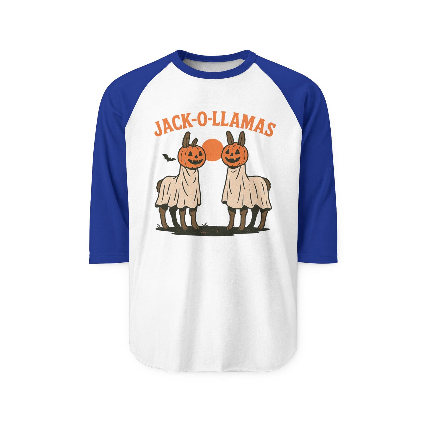 Jack-O-Llamas Halloween Raglan Shirt, Unisex Halloween Shirt, Fun Fall Apparel, Pumpkin Costume Tee, Halloween Party Outfit