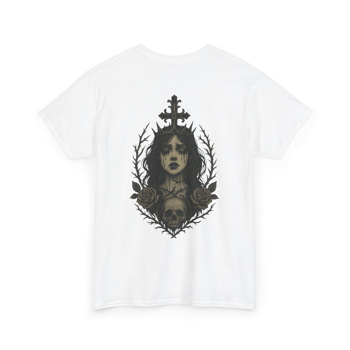 Gothic Lady Graphic Tee - Unisex Heavy Cotton Shirt, Bad Omen Alternative Fashion, Gift for Halloween, Outfit for Edgy Style, Unique Statement Top