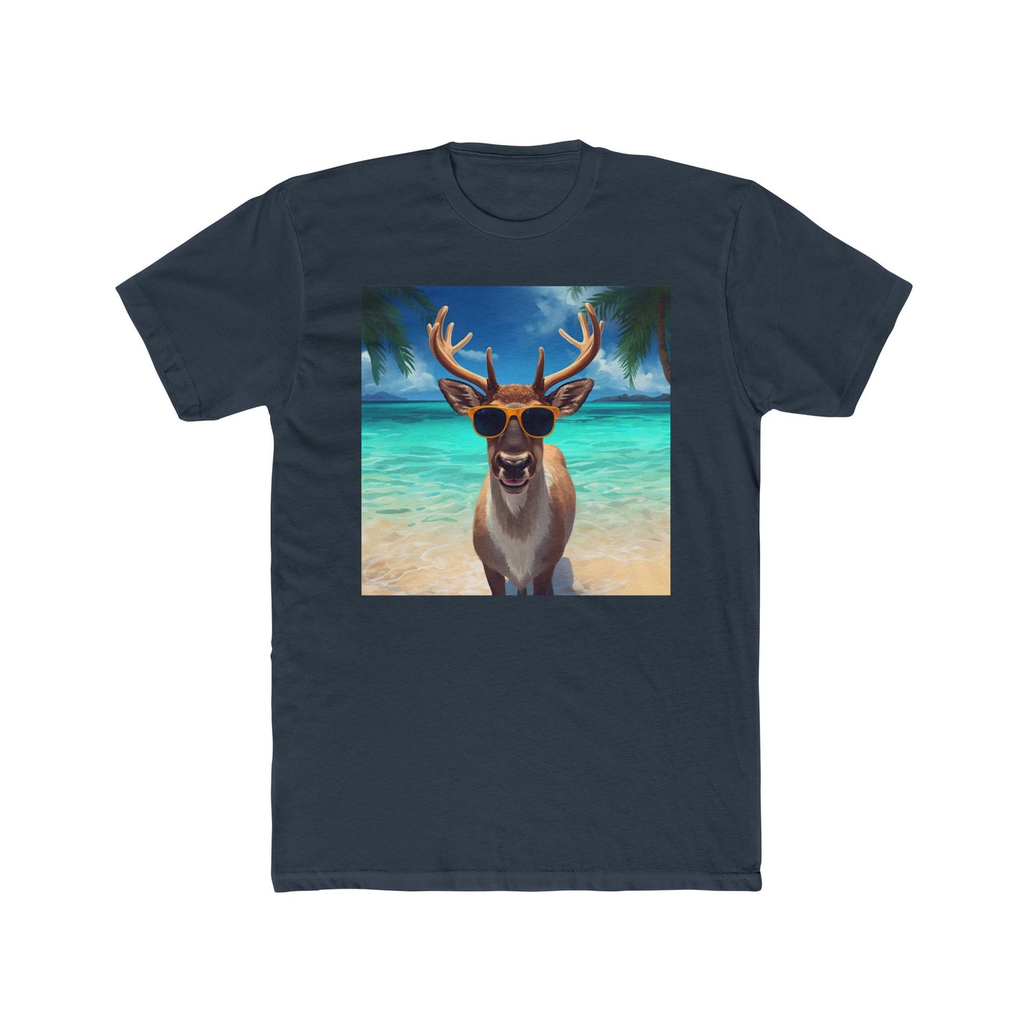 Funny Reindeer Tee, Summer Vibes in Christmas T-Shirt, Casual Outfit, Gift for Animal Lovers, Unique Graphic Tee, Vacation Beachwear