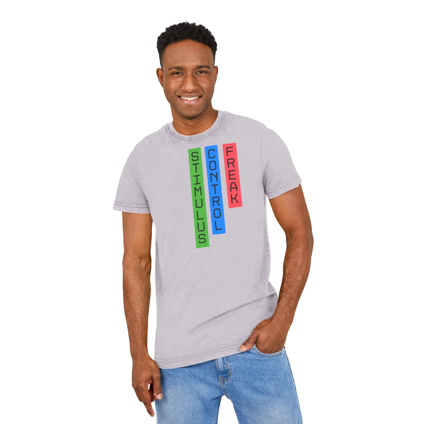 Acid Washed RBT BCBA Graphic Tee - Stimulus Control Freak, ABA Style Shirt, Cool Casual Wear, Gift for Friends, Everyday Comfort