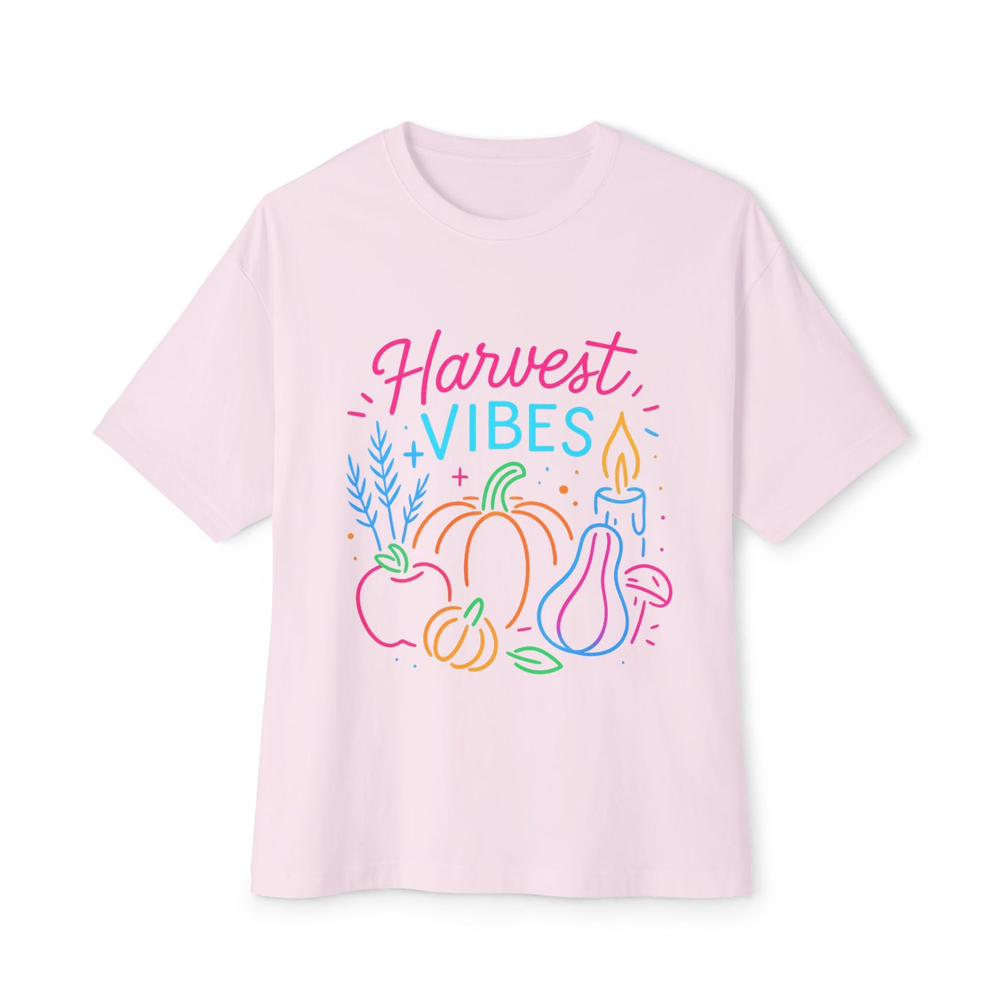 Harvest Vibes Oversized Tee, Fall Fashion, Relaxed Sweatshirt, Autumn Gift, Cozy Casual Top, Seasonal Style