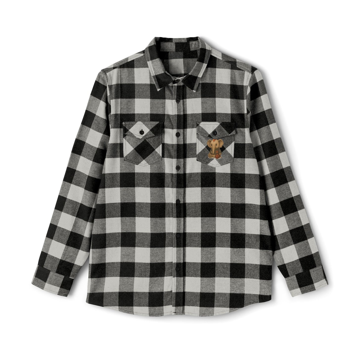 Flannel Shirt with Punk Plush Elephant Design | Cozy Fall Essential, Lumberjack Chic, Great for Outdoor Adventures, Perfect Gift