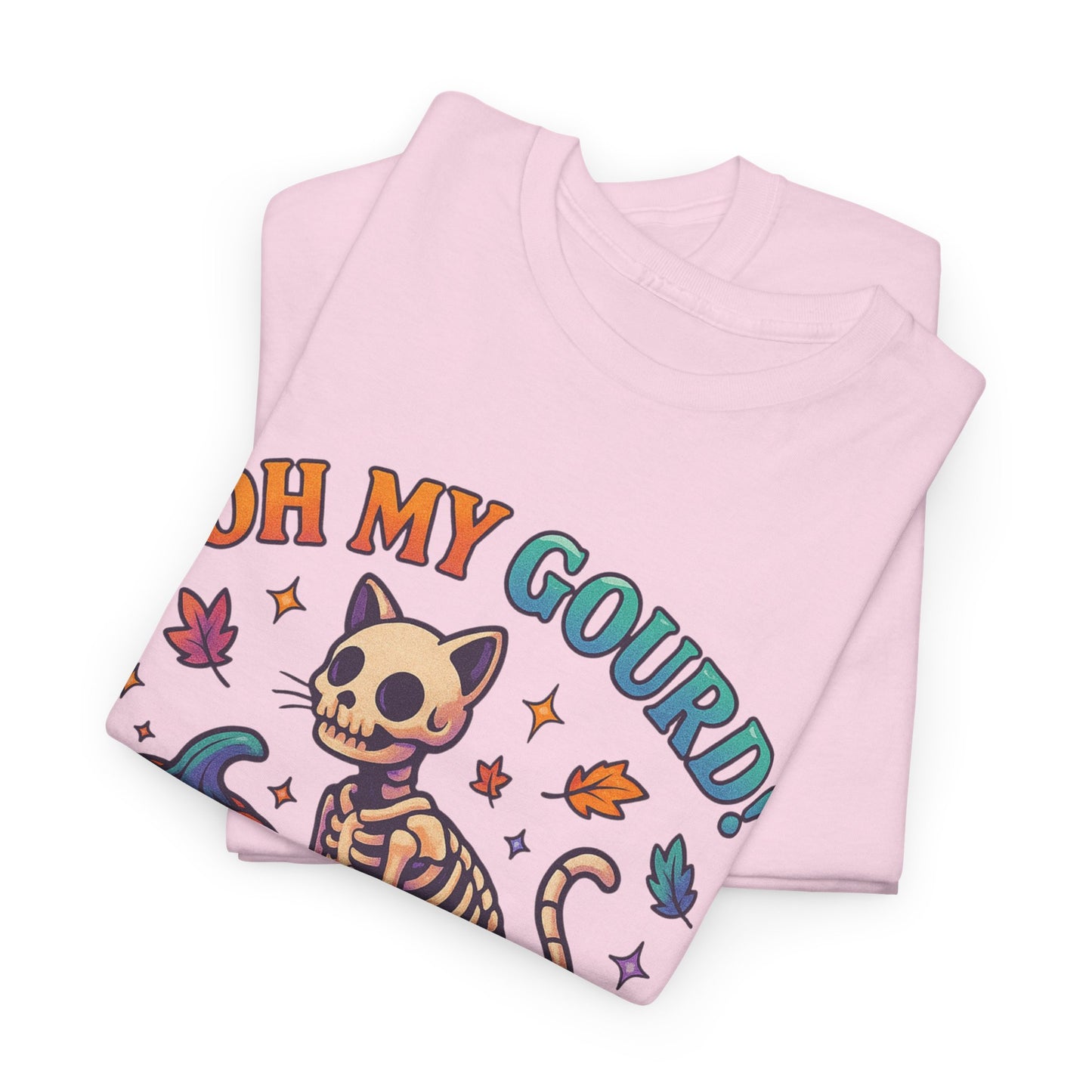 Halloween Cat Tee, Heavy Cotton T-Shirt, Fall Fashion, Cute Halloween Shirt, Pumpkin Lover Gift, Spooky Season Apparel