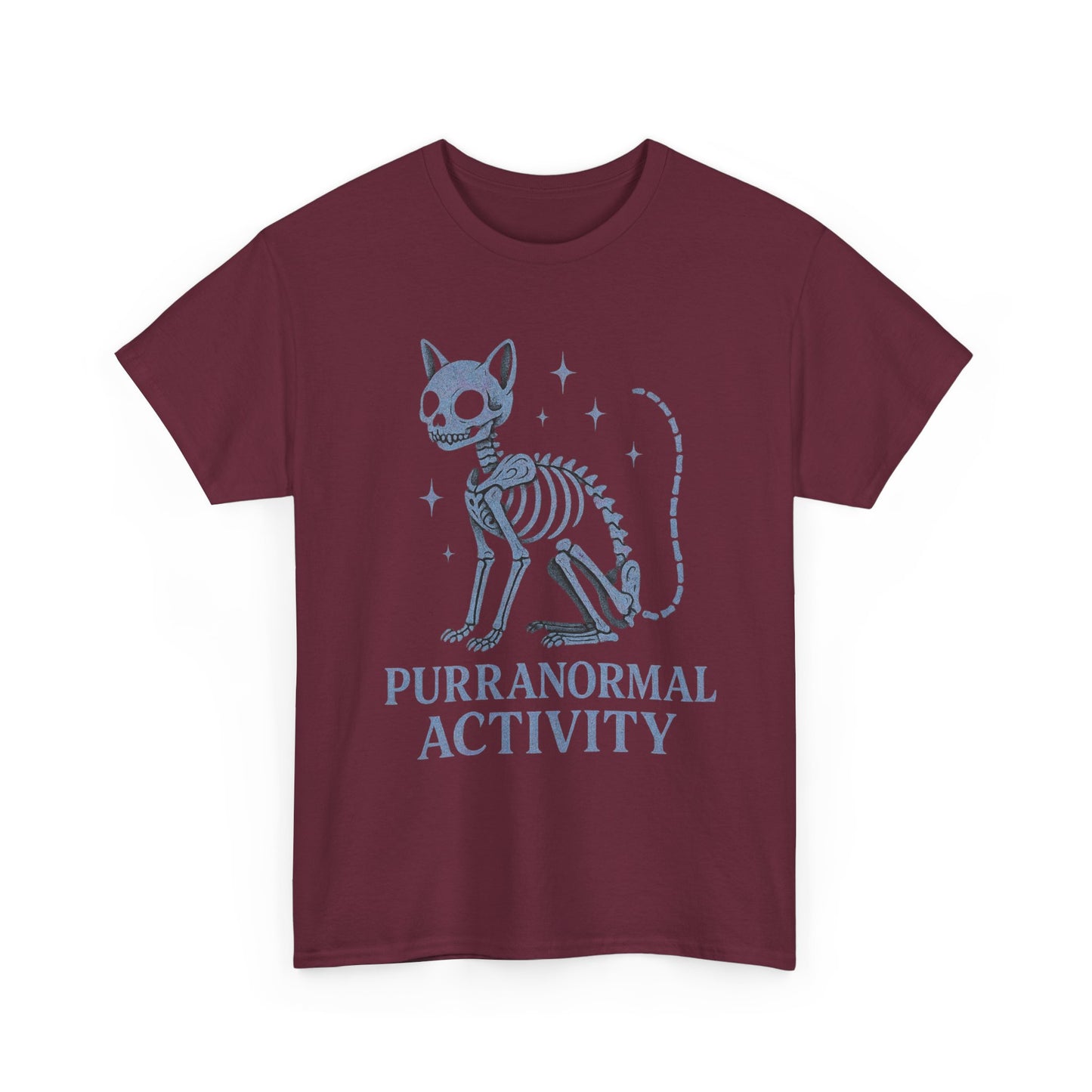 Purranormal Activity Cat Skeleton Tee, Unisex Halloween Shirt, Cute Cat Lover Gift, Spooky Graphic Tee, Casual Festive Wear