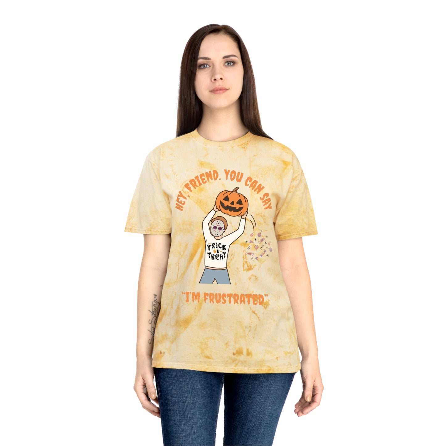 Colorful RBT Halloween ABA T-Shirt, Fun Fall Shirt, Trendy Graphic Tee, Unisex Halloween Apparel, Casual Wear, Pumpkin Design Shirt