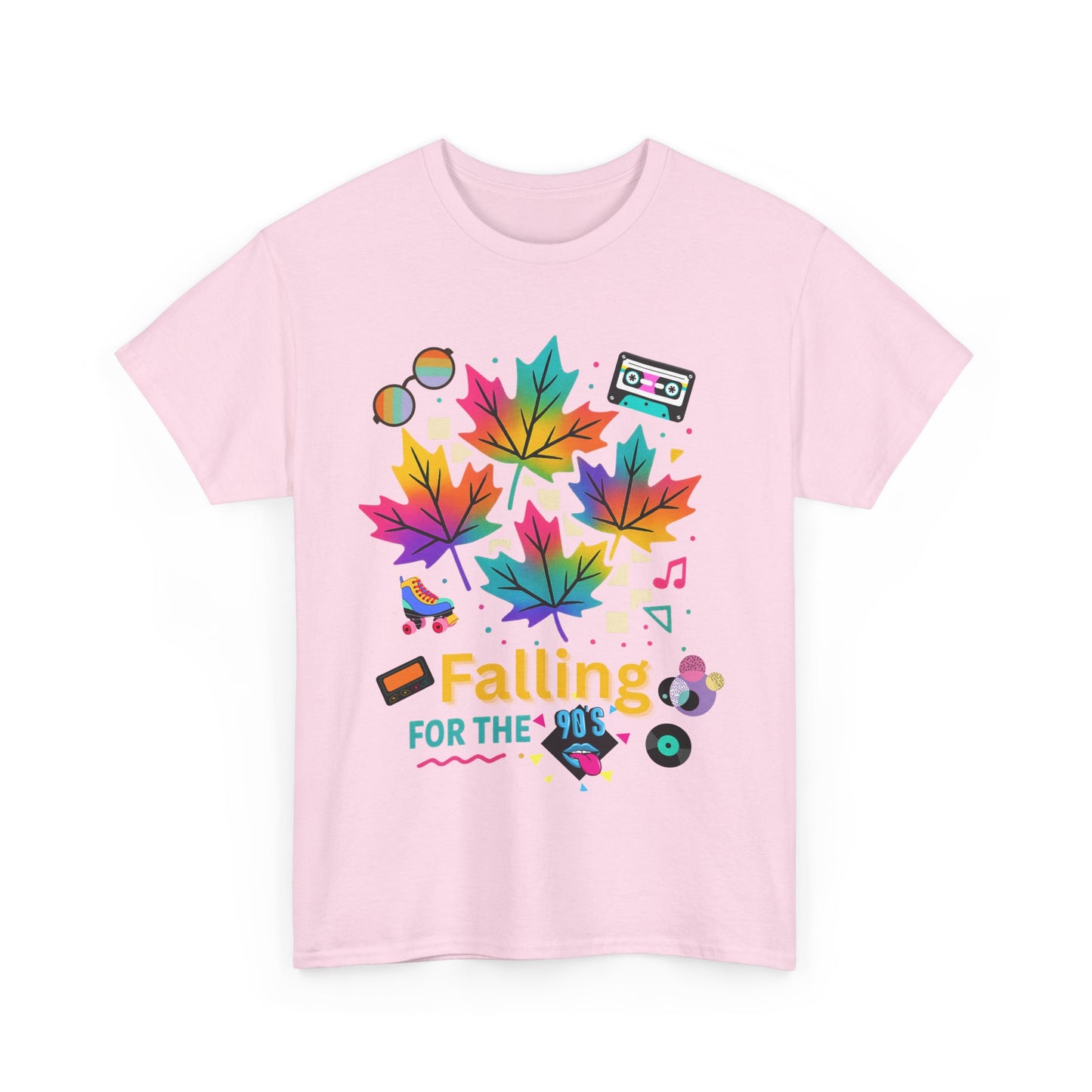 Fall 90s Vibes Tee, 90s Nostalgia T-shirt, Neon Fall Leaves