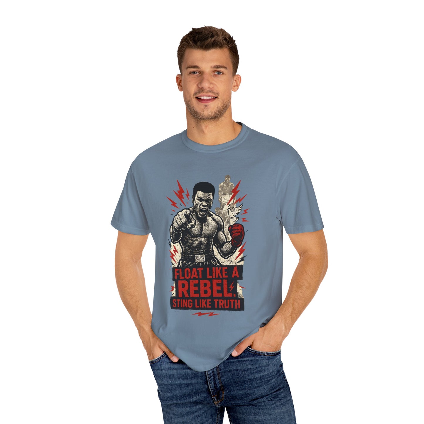 Rebel Spirit T-Shirt, Muhammad Ali Shirt, Gift for Fighters, Motivational Tee for Boxing Fans, Unisex Casual Wear, Sports Enthusiast Shirt