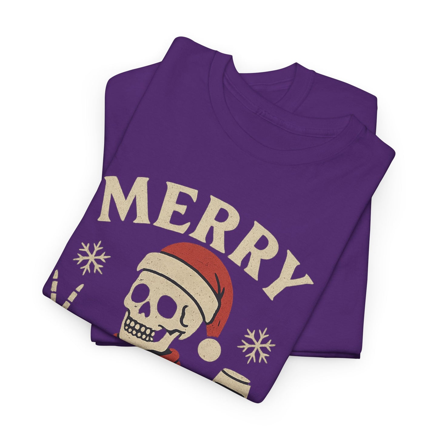 Merry Decay Skeleton Tee, Halloween Shirt, Holiday Graphic Tee, Unisex Casual Wear, Vintage Christmas Apparel