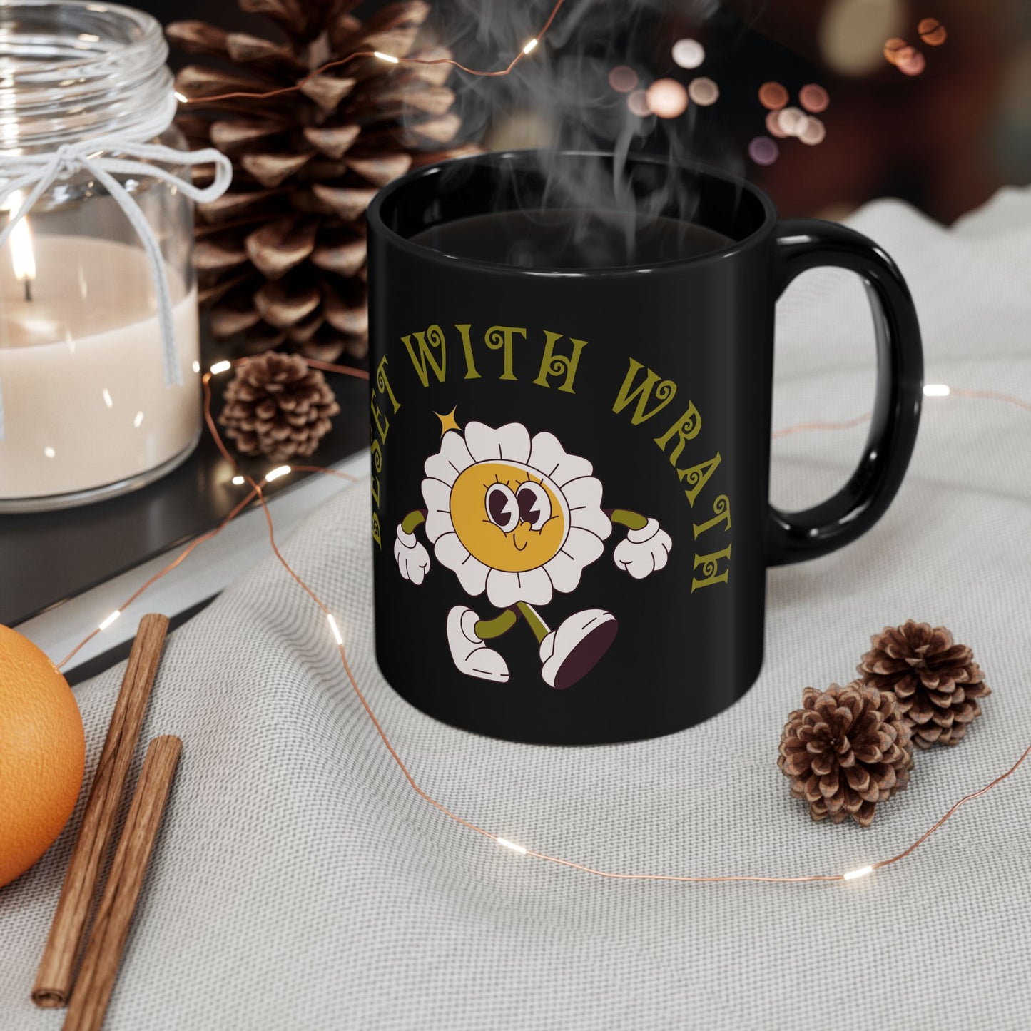 Sarcastic Floral Wrath Coffee Mug: Grumpy Person's Funny Coffee Cup with Dark Humor