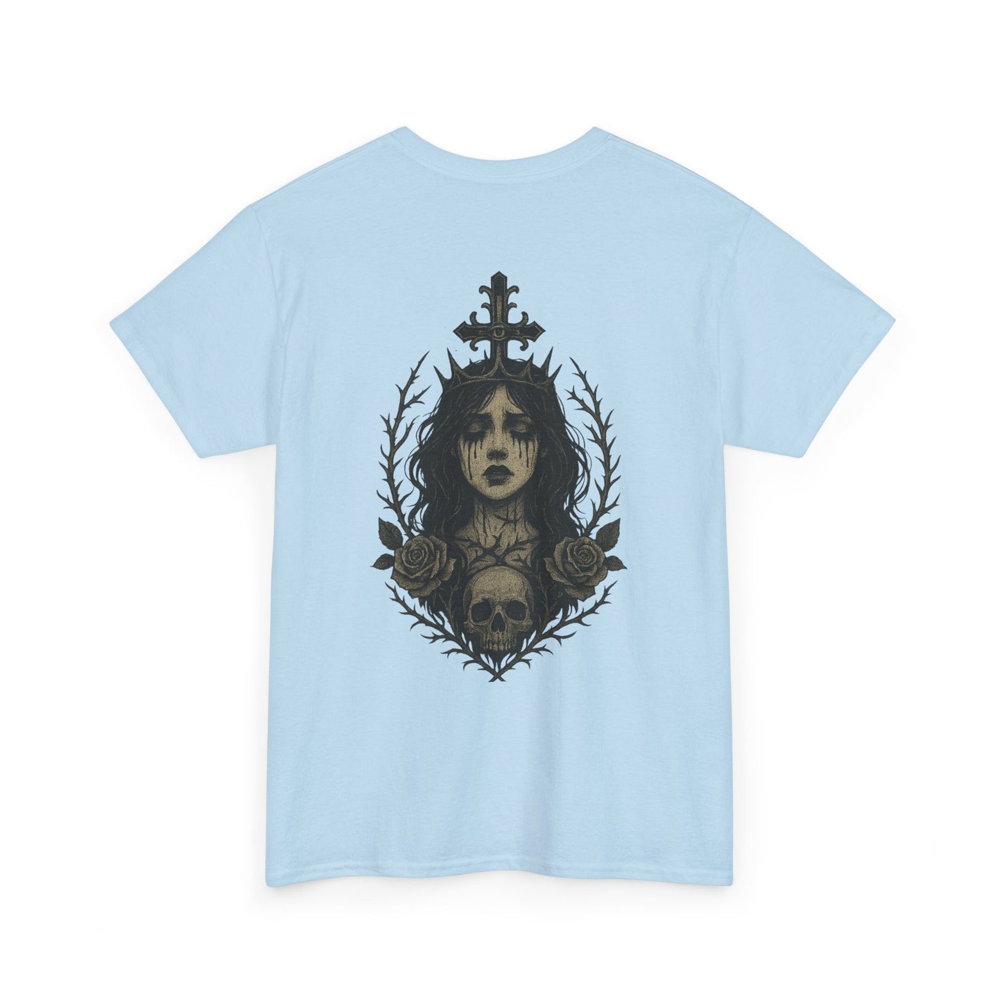 Gothic Lady Graphic Tee - Unisex Heavy Cotton Shirt, Bad Omen Alternative Fashion, Gift for Halloween, Outfit for Edgy Style, Unique Statement Top