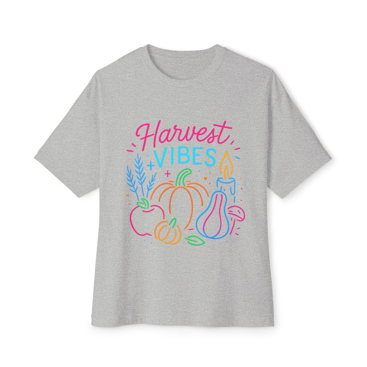 Harvest Vibes Oversized Tee, Fall Fashion, Relaxed Sweatshirt, Autumn Gift, Cozy Casual Top, Seasonal Style