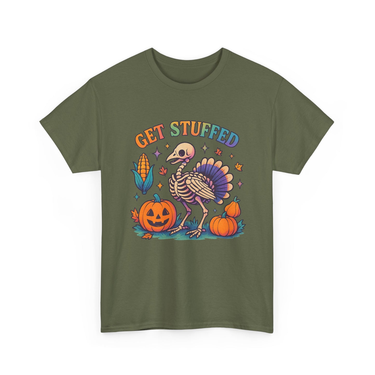 Funny Thanksgiving Unisex Tee - 'Get Stuffed' Graphic for Fall Celebrations, Casual Wear, Family Gatherings, Halloween Parties