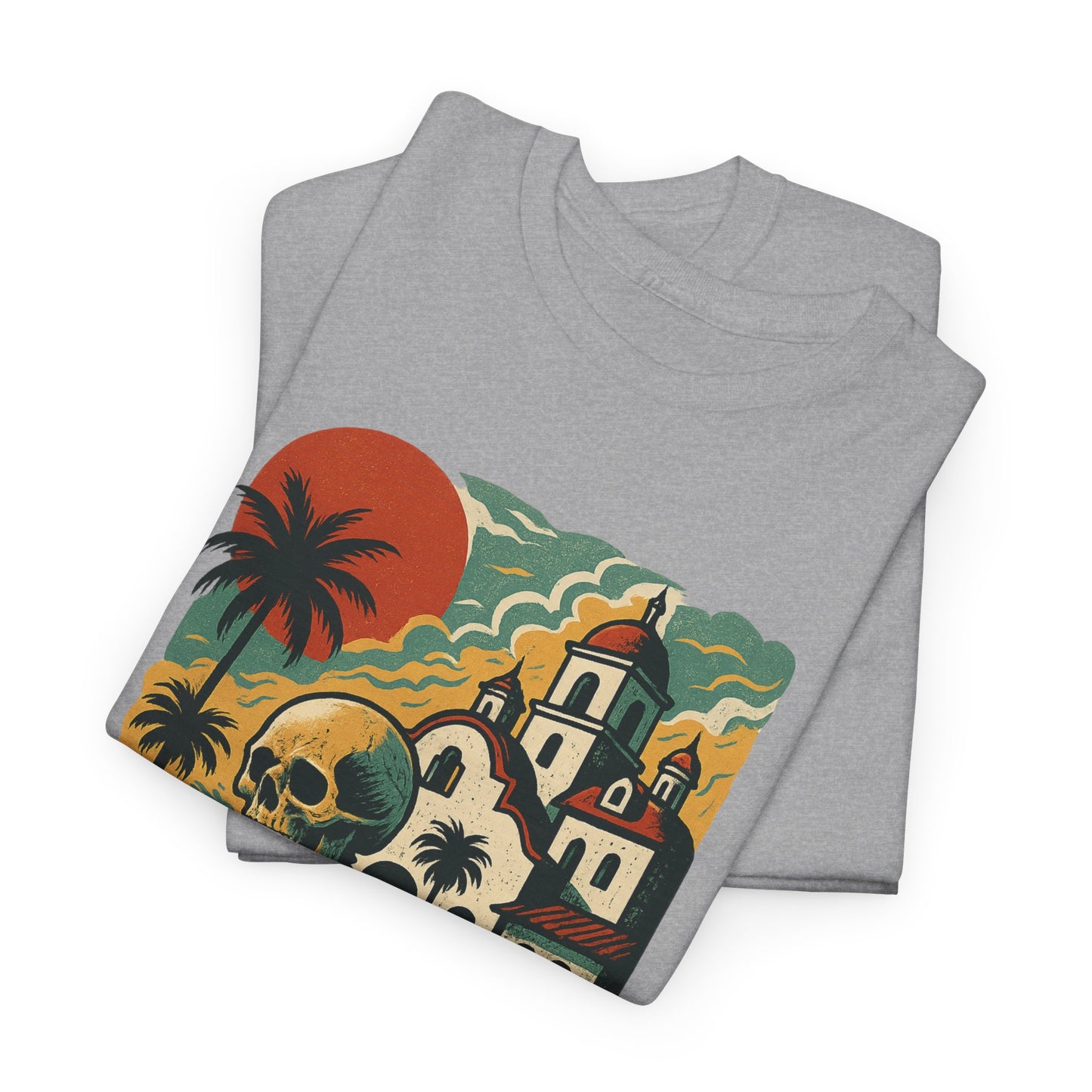Retro Skeleton Palm Tree Tee, California Hotel, Vintage Beach T-Shirt, Unisex Graphic Top, Summer Vibes Shirt, Ideal for Halloween, Day of the Dead