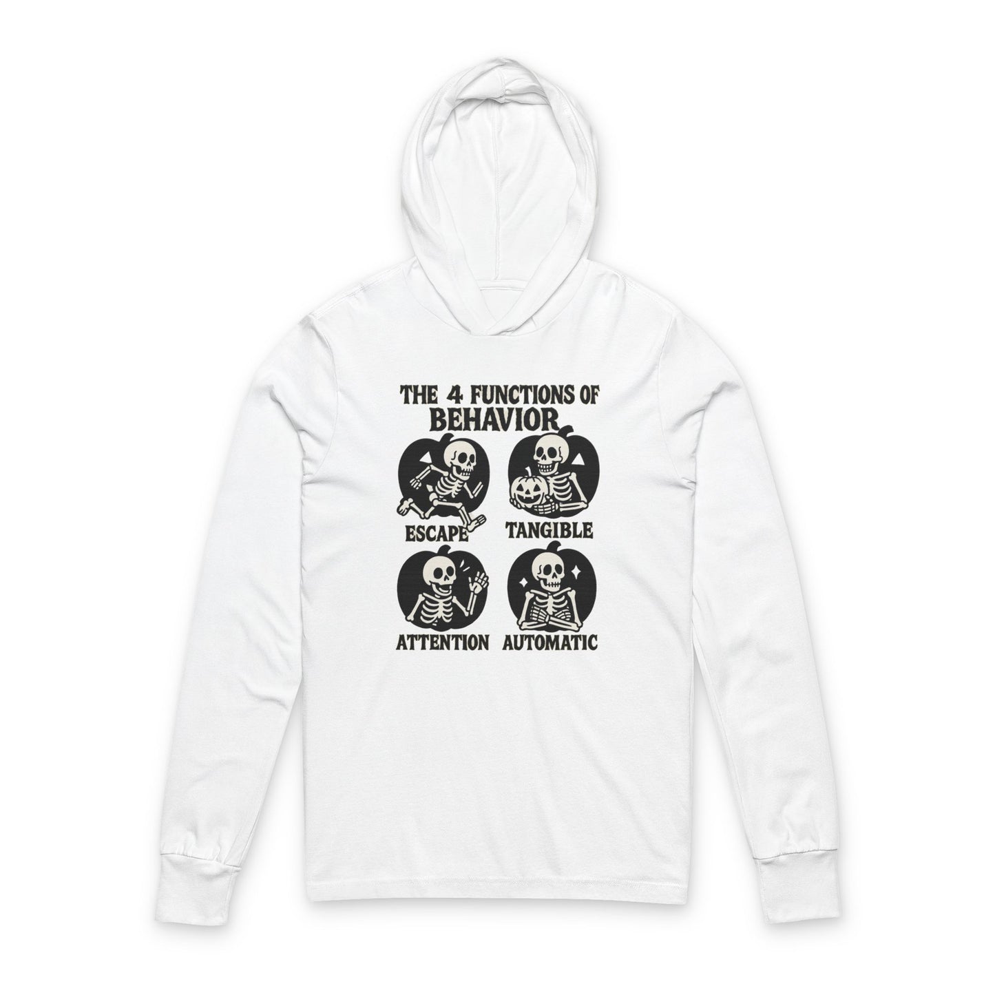 BCBA Hoodie, Skeletal Functions RBT, Therapist Gift, Behavior Long Sleeve Shirt with Hood