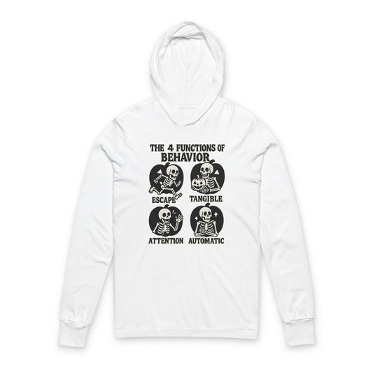 BCBA Hoodie, Skeletal Functions RBT, Therapist Gift, Behavior Long Sleeve Shirt with Hood