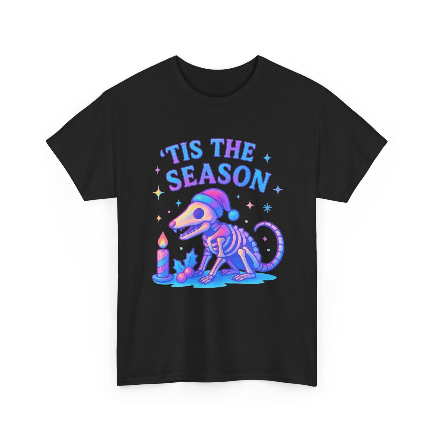 Skeleton Holiday Vibes Tee, Fun Unisex T-Shirt, Halloween, Christmas, Dog Lover Shirt, Unique Graphic Tee, Casual Wear